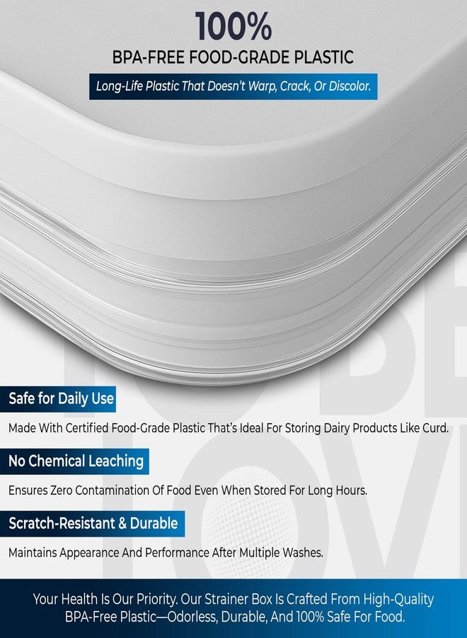 ORBON Extreme Multifunctional Hung Curd Maker & Yogurt Strainer - 1100ml BPA-Free Curd Strainer Box with Fine Mesh for Thick Greek Yogurt & Dahi | Kitchen Essential for Healthy Homemade Curd | 1 Unit - Image 4